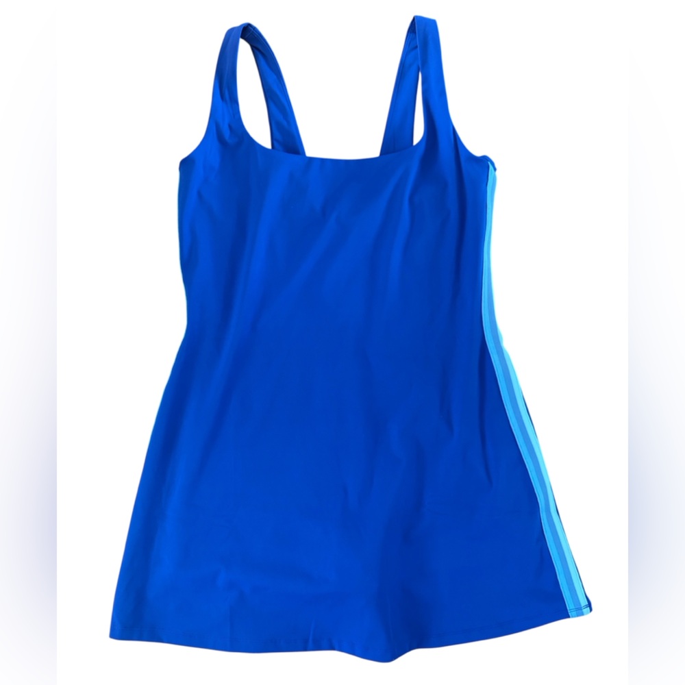 Anthro Spiritual Gangster Sapphire Blue Sidestripe High Performance Sport Dress - Picture 2 of 12